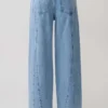Jeans in Denim a vita media e gamba larga Roy – Blu classico Jeans in Denim a vita media e gamba larga Roy – Blu classico