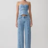 Jeans in Denim a vita media e gamba larga Roy – Blu classico Jeans in Denim a vita media e gamba larga Roy – Blu classico