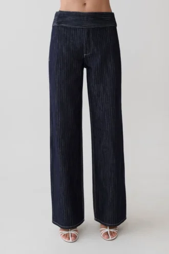 Jeans in Denim a vita media Sienna Flare – Gessato indaco