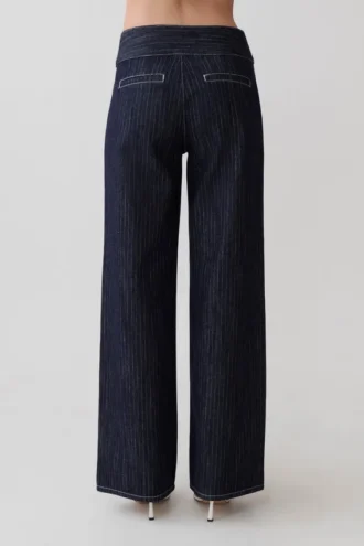 Jeans in Denim a vita media Sienna Flare – Gessato indaco