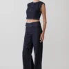 Jeans in Denim a vita media Sienna Flare – Gessato indaco Jeans in Denim a vita media Sienna Flare – Gessato indaco