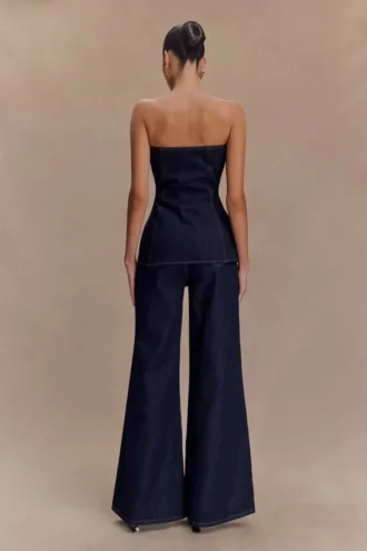 Jeans in Denim a zampa larga Jen – Blu indaco