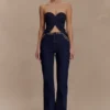 Top in Denim senza spalline con cuciture a vista Tully – Blu indaco Top in Denim senza spalline con cuciture a vista Tully – Blu indaco
