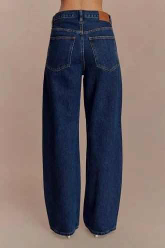 Jeans in Denim con strass a vita media Laina – Blu notte Jeans in Denim con strass a vita media Laina – Blu notte