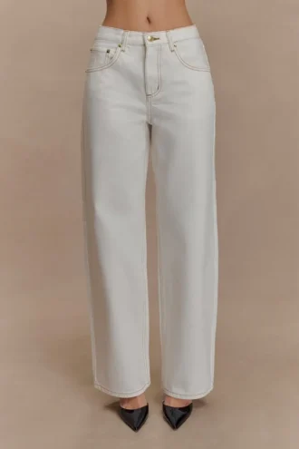 Jeans in Denim Mannon a vita media – Bianco Jeans in Denim Mannon a vita media – Bianco
