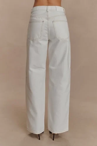 Jeans in Denim Mannon a vita media – Bianco Jeans in Denim Mannon a vita media – Bianco
