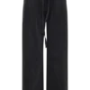 Jeans Perrie a vita media e gamba dritta con lacci – Nero slavato