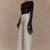 Jeans ricamati Carmella – Ecru