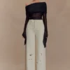 Jeans ricamati Carmella – Ecru