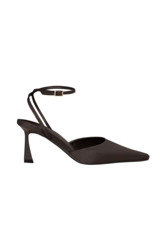 Marley Satin Pointed Heel – Cioccolato Marley Satin Pointed Heel – Cioccolato