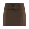 Mini gonna con cintura in finta pelle scamosciata Hayes – Cioccolato Mini gonna con cintura in finta pelle scamosciata Hayes – Cioccolato