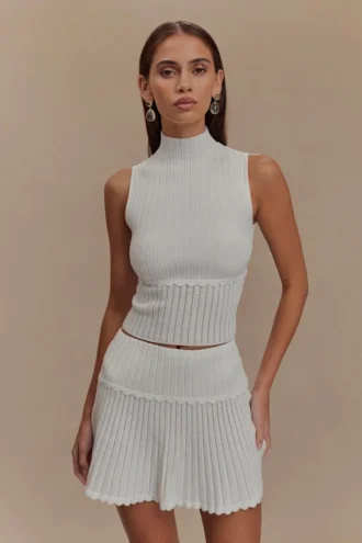 Top in maglia Indy Pointelle – Avorio