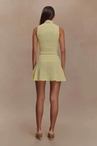 Mini gonna in maglia Indy Pointelle – Giallo limone Mini gonna in maglia Indy Pointelle – Giallo limone