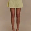 Mini gonna in maglia Indy Pointelle – Giallo limone