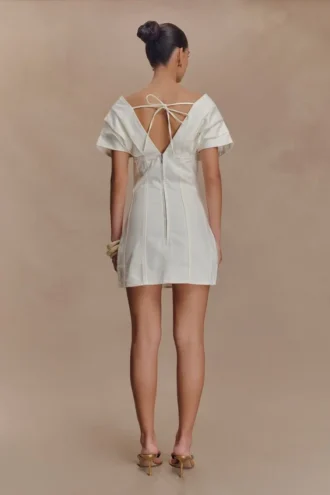 Miniabito in Denim con spalle scoperte Pascale – Bianco Miniabito in Denim con spalle scoperte Pascale – Bianco