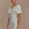Miniabito in Denim con spalle scoperte Pascale – Bianco Miniabito in Denim con spalle scoperte Pascale – Bianco