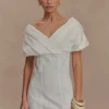 Miniabito in Denim con spalle scoperte Pascale – Bianco Miniabito in Denim con spalle scoperte Pascale – Bianco
