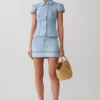 Top in Denim a maniche corte Bently – Blu chiaro slavato Top in Denim a maniche corte Bently – Blu chiaro slavato