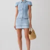 Minigonna in Denim con risvolto Lakoda – Blu chiaro slavato