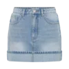 Minigonna in Denim con risvolto Lakoda – Blu chiaro slavato