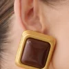 Orecchini a bottone quadrati Inaya – Oro