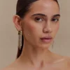 Orecchini pendenti con frange e cristalli Shea – Oro Orecchini pendenti con frange e cristalli Shea – Oro