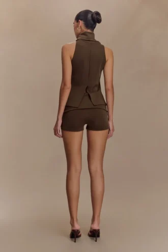 Pantaloncini a risvolto Birdie – Cioccolato