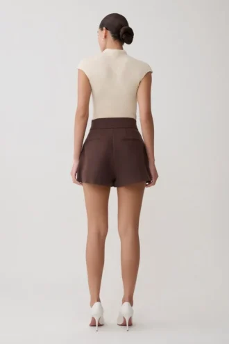 Pantaloncini a vita alta Alden – Cioccolato