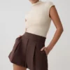 Pantaloncini a vita alta Alden – Cioccolato Pantaloncini a vita alta Alden – Cioccolato