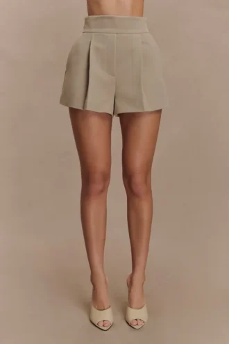 Pantaloncini a vita alta Alden – Pebble