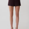 Pantaloncini da completo Agatha – Gessato prugna Pantaloncini da completo Agatha – Gessato prugna