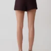 Pantaloncini da completo Agatha – Gessato prugna Pantaloncini da completo Agatha – Gessato prugna
