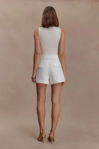 Pantaloncini in cotone Aldea – Bianco