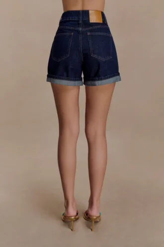 Pantaloncini in Denim con risvolto Carlene – Blu indaco Pantaloncini in Denim con risvolto Carlene – Blu indaco