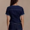 Pantaloncini in Denim con risvolto Carlene – Blu indaco