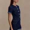 Pantaloncini in Denim con risvolto Carlene – Blu indaco