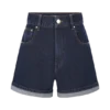 Pantaloncini in Denim con risvolto Carlene – Blu indaco