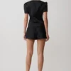 Top in raso a maniche corte Anne – Nero Top in raso a maniche corte Anne – Nero