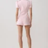 Top in raso a maniche corte Anne – Rosa pallido Top in raso a maniche corte Anne – Rosa pallido