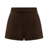 Pantaloncini Sally in finta pelle scamosciata – Cioccolato al latte