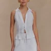 Camicia senza maniche in lino Scout – Bianca Camicia senza maniche in lino Scout – Bianca