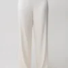 Pantaloni a gamba dritta in misto seta Kayla – Avorio