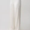 Pantaloni a gamba dritta in misto seta Kayla – Avorio
