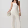 Pantaloni a gamba dritta in misto seta Kayla – Avorio