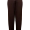 Pantaloni a gamba dritta in misto seta Kayla – Cioccolato fondente