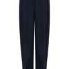 Pantaloni a vita alta con pieghe Penelope – Blu navy scuro Pantaloni a vita alta con pieghe Penelope – Blu navy scuro