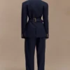 Pantaloni a vita alta con pieghe Penelope – Blu navy scuro Pantaloni a vita alta con pieghe Penelope – Blu navy scuro