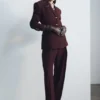 Pantaloni a vita alta con pieghe Penelope – Mogano Pantaloni a vita alta con pieghe Penelope – Mogano