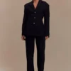 Pantaloni a vita alta plissettati Penelope – Nero Pantaloni a vita alta plissettati Penelope – Nero