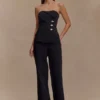 Pantaloni da completo a gamba dritta Lindie – Nero